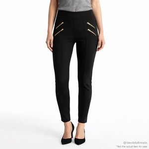 Ci Sono XL Black Stretch Skinny Pants Zip Detail (Fits M–L)